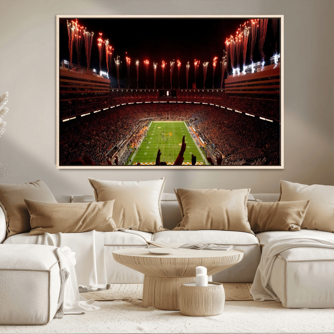 73358115-MGV-FC-36X24 - Tennessee Neyland Stadium Wall Art, Sports Arena Canvas Print, Panoramic Stadium Canvas Artwork for Home, Office