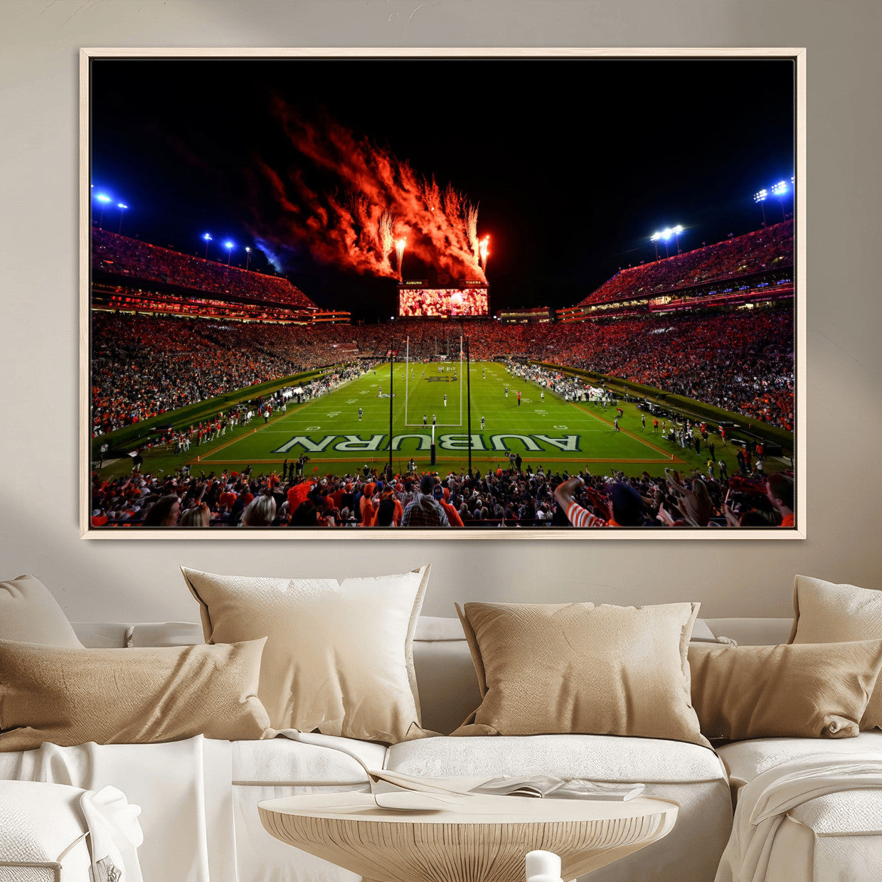 59046876-MGV-CV-36X24-Jordan-Hare Stadium Wall Art Canvas Print, Football Stadium Aerial View, College Sports Art for Man Cave or Game Room (Copy)