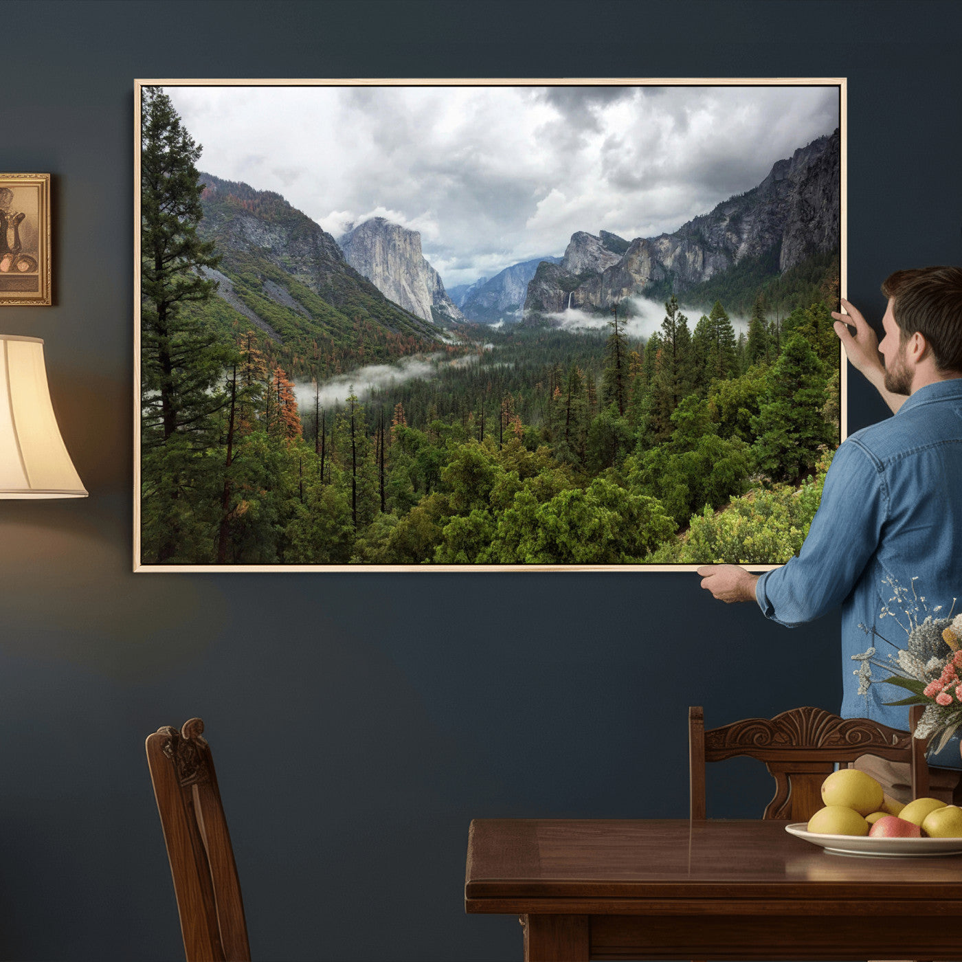 46168759-MGV-CV-36X24 - Yosemite Valley Wall Art Canvas Print, El Capitan Mountain Landscape Nature Wall Decor
