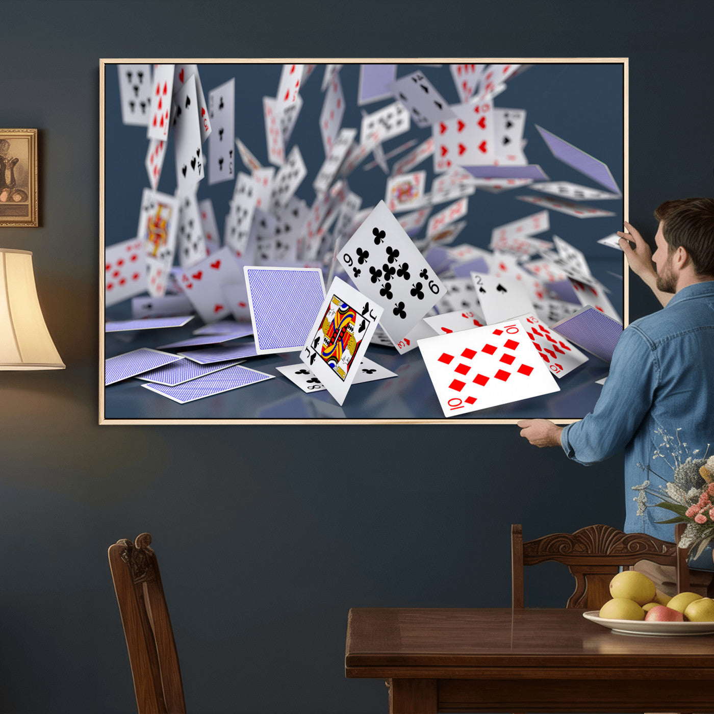 66392185-MGV-CV-36X24 - Playing Cards Canvas Wall Art | Casino Game Room Decor, Poker Decor Art