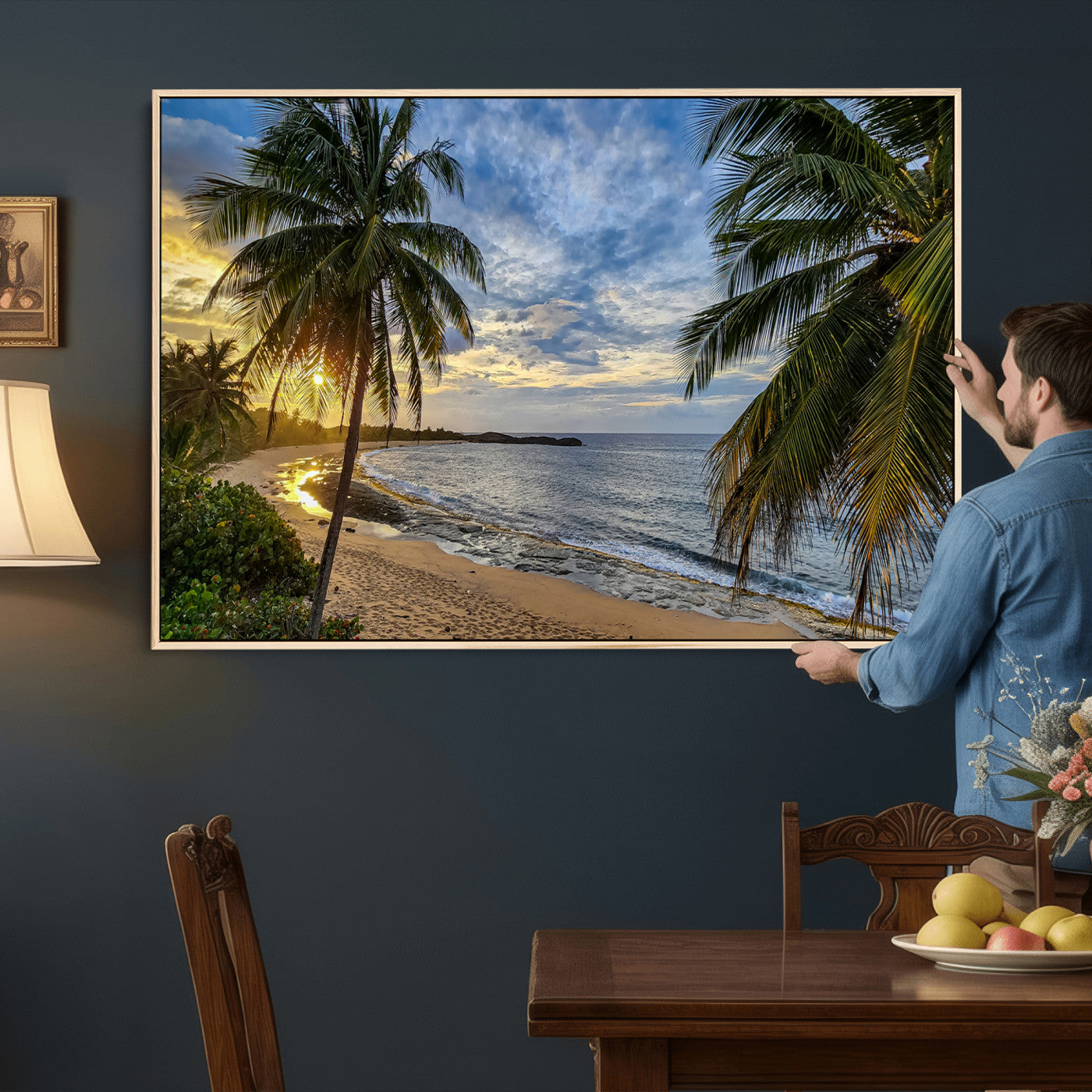 83399063-MGV-CV-36X24 - Puerto Rico Beach Paradise Wall Art – Tropical Coastal Print