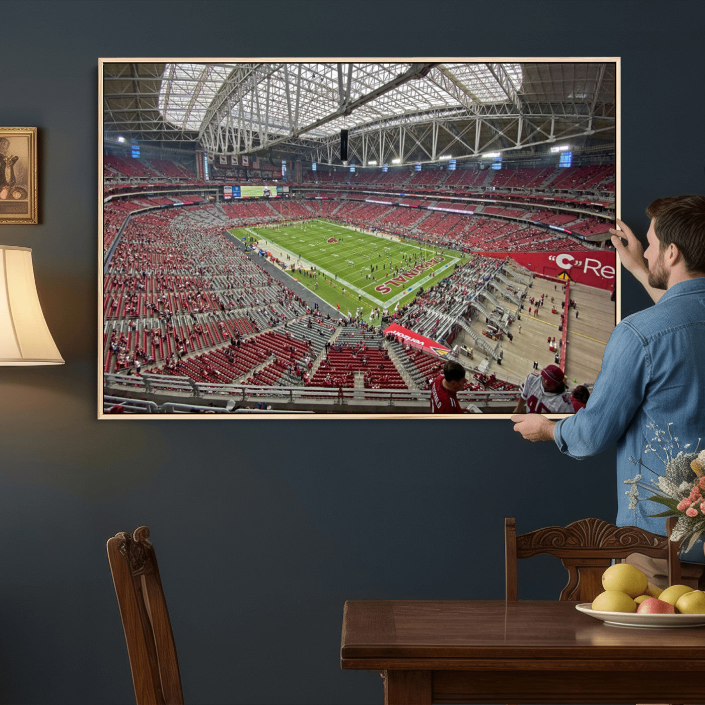 30579717-MGV-CV-36X24 - State Farm Stadium Canvas Wall Art, Arizona Cardinals Football Stadium Print, Glendale NFL Arena Panorama Artwork