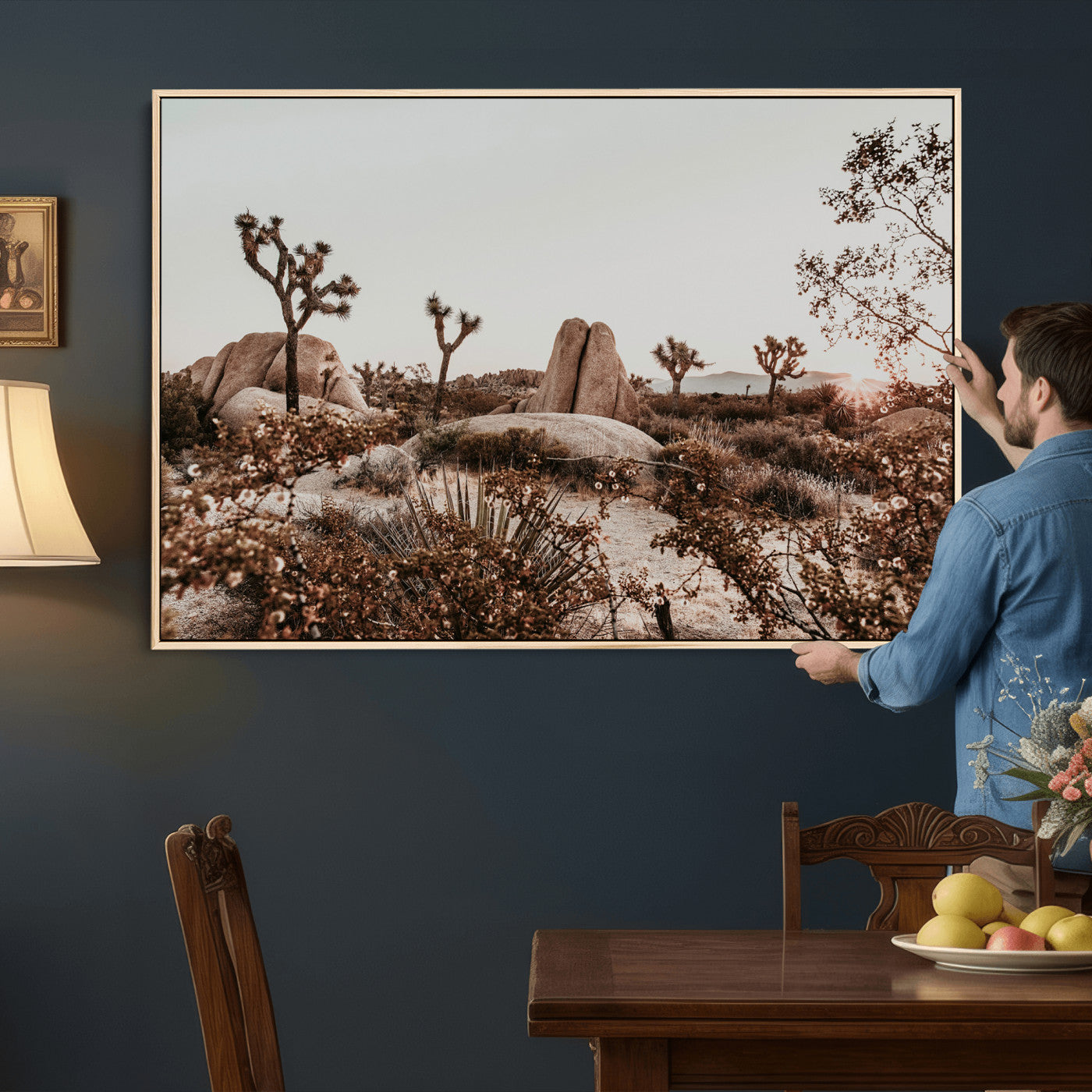75778944-MGV-CV-36X24 - Joshua Tree Desert Canvas Wall Art Print | Desert Landscape Photography, Boho Southwest Wall Decor, Nature Canvas - Ready to Hang