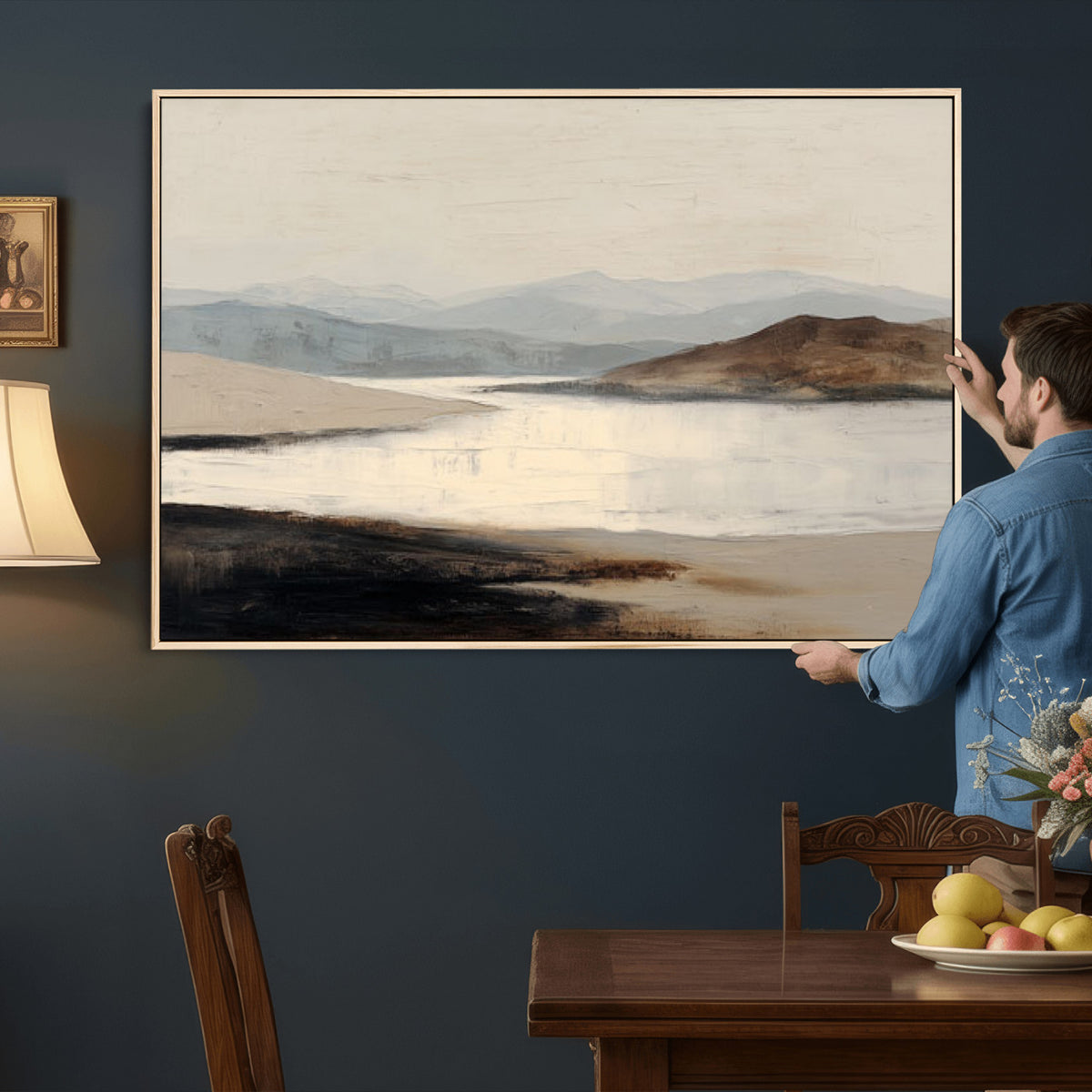 36873679-MGV-CV-36X24 - Modern Abstract Landscape Canvas Wall Art, Minimalist Nature Printing