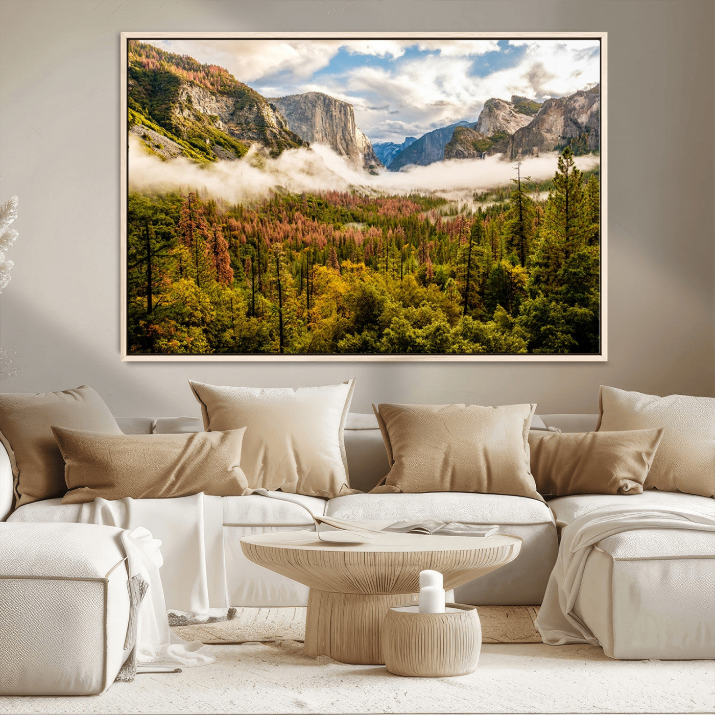 -Half Dome Yosemite Canvas Wall Art – Majestic Triptych Landscape Print – National Park Nature Decor