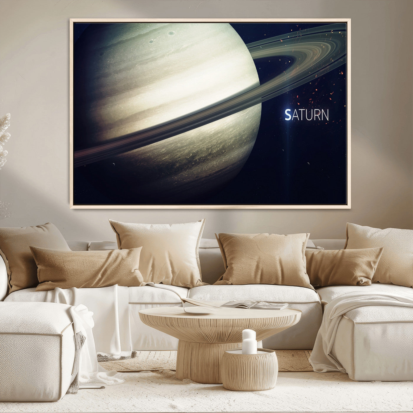 -Framed Saturn Wall Art Canvas Print