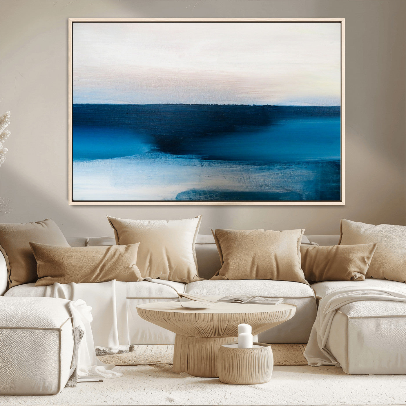 72452-MGV-CV-36X24-Dark Blue Abstract Wall Art Canvas Print