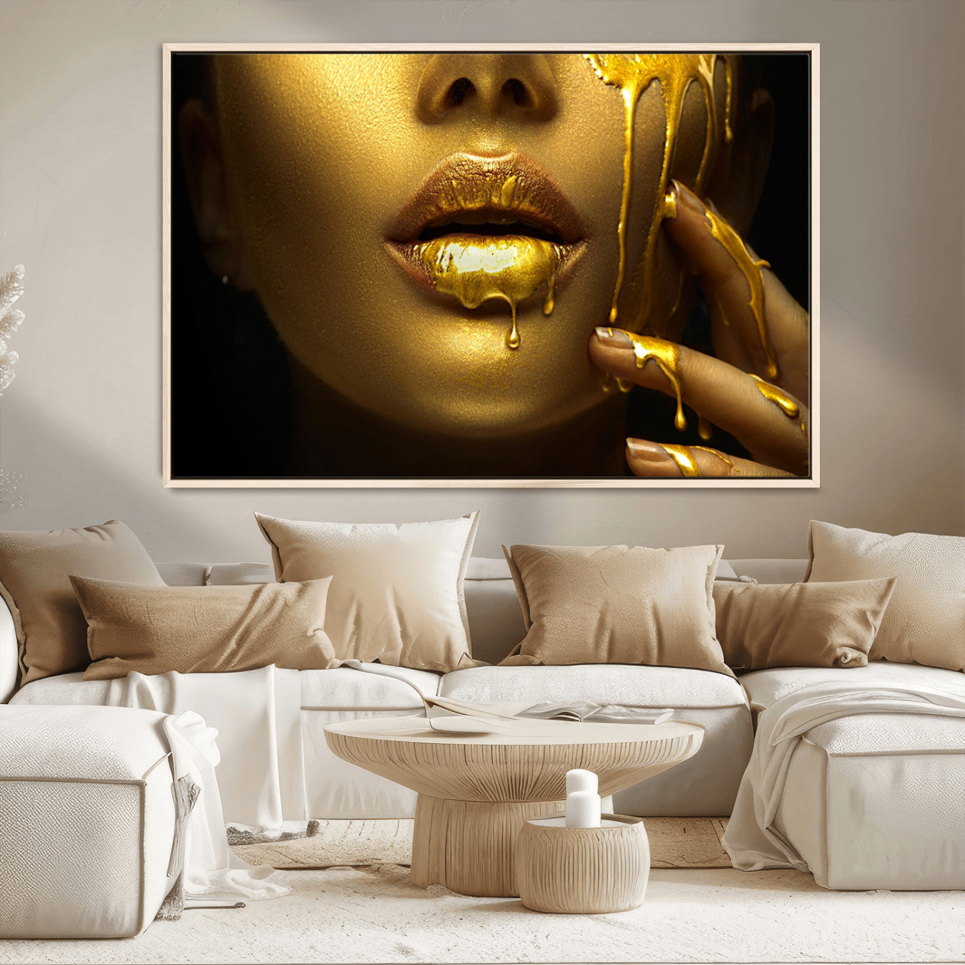 -Gold and Women Wall Art Canvas Print