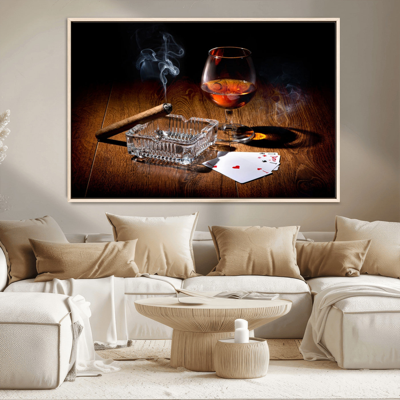 65720-MGV-FC-36X24_Natural-Whiskey Cigar Wall Art Canvas Print Kitchen Wall