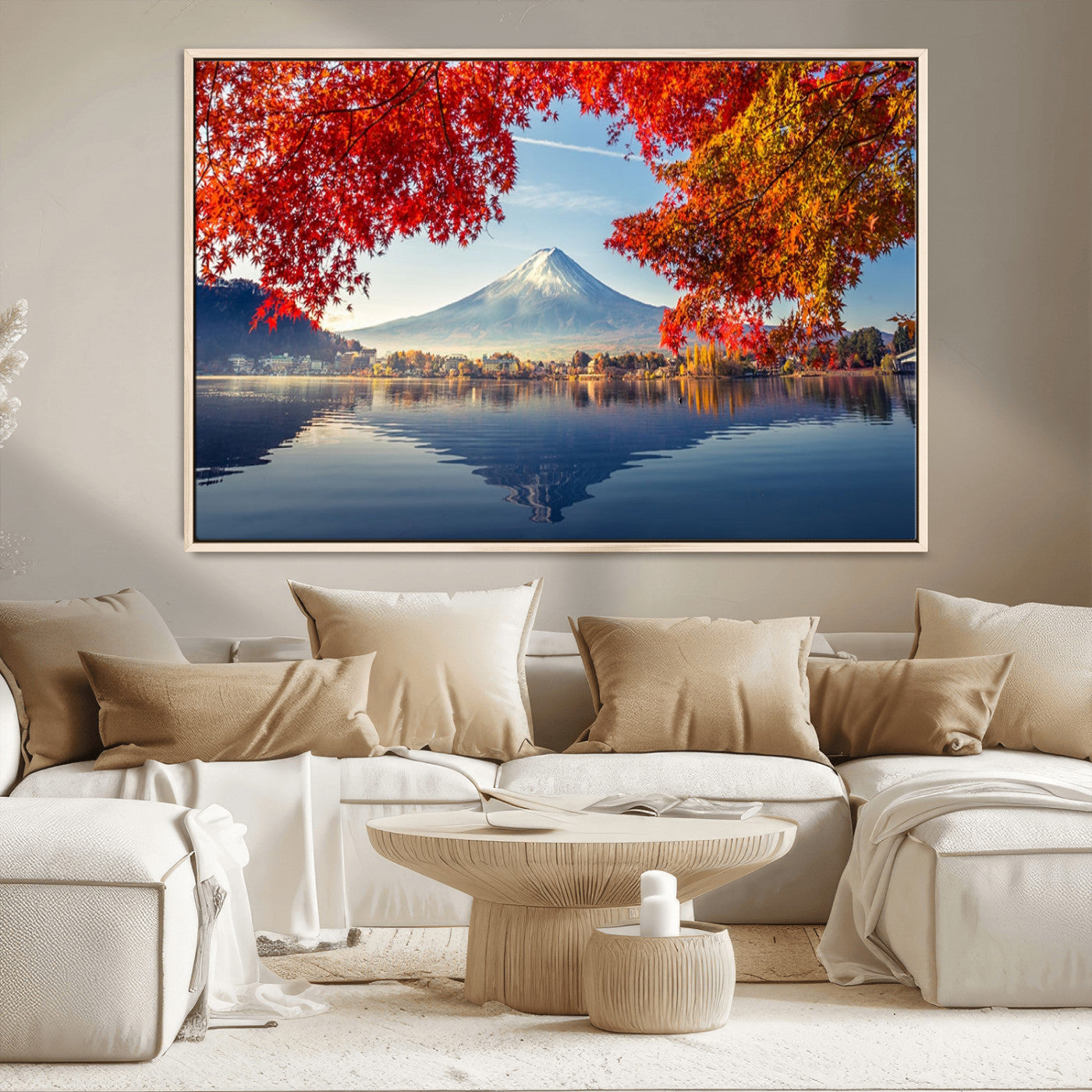 -Mount Fuji Canvas Wall Art Japan Autumn Mountain Canvas Print Wall Art