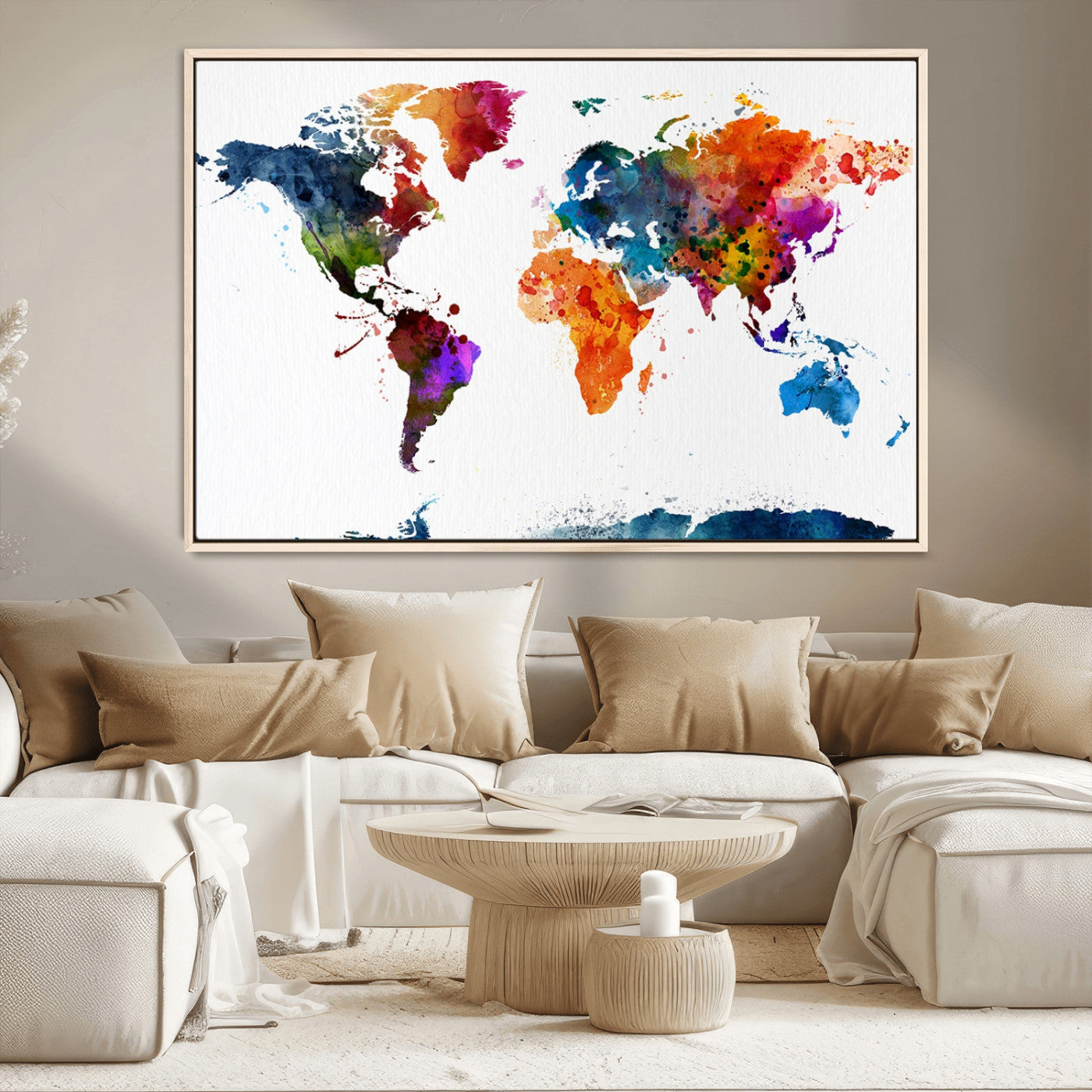 37825-MGV-CV-36X24-Push Pin World Map Canvas Print – Travel Tracker Wall Art for Couples, Perfect Anniversary Gift for Home or Office Decor
