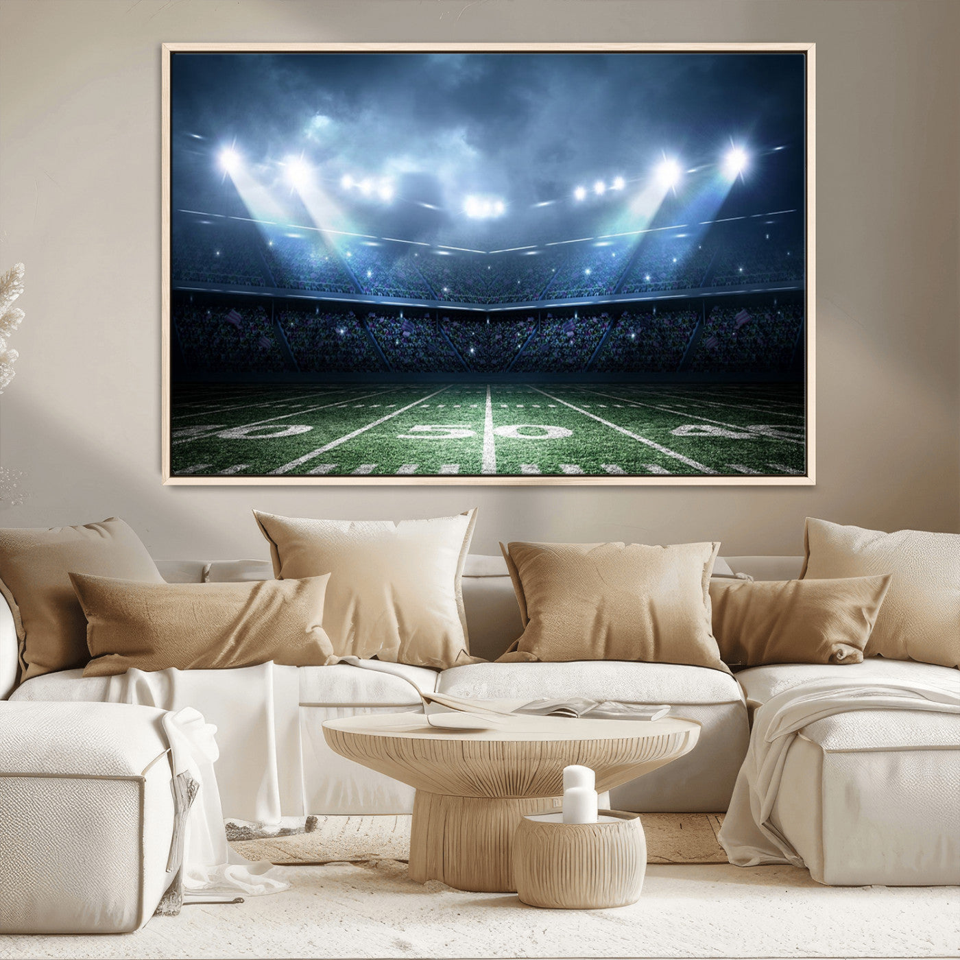 74741-MGV-CV-36X24-American Football Stadium Wall Art Canvas, American Football Stadium Canvas Print