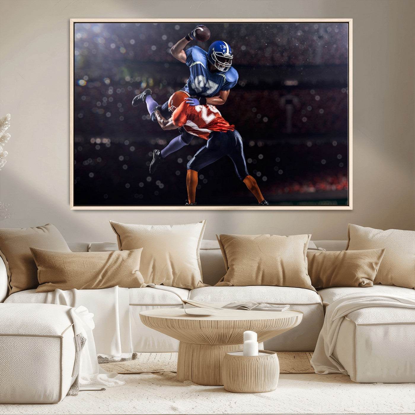 76491-MGV-CV-36X24-American Football Wall Art Canvas Print, Stadium Sport Wall Art Print