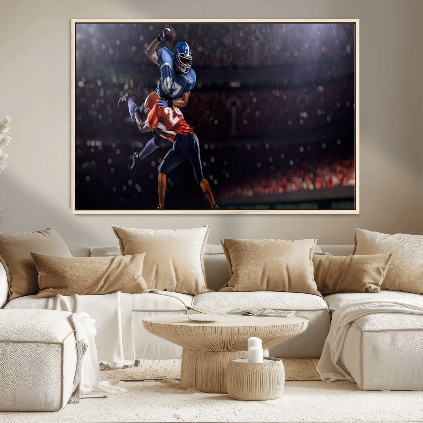 68009-MGV-CV-36X24-American Football Wall Art Canvas Print, Stadium Sport Wall Art Print