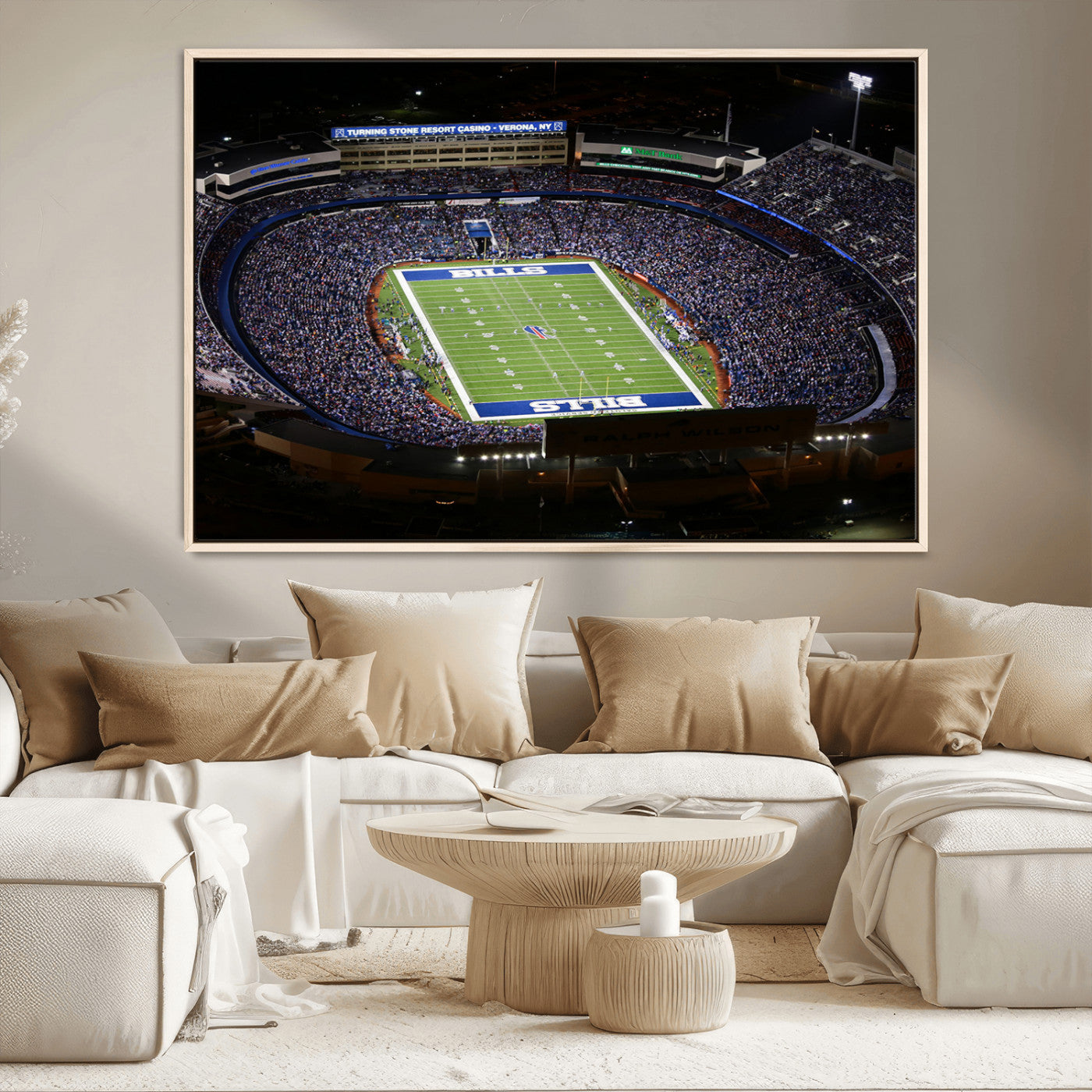 19030-MGV-CV-36X24-Buffalo Bills NFL Football Team Print - Highmark Stadium Wall Art Canvas Print