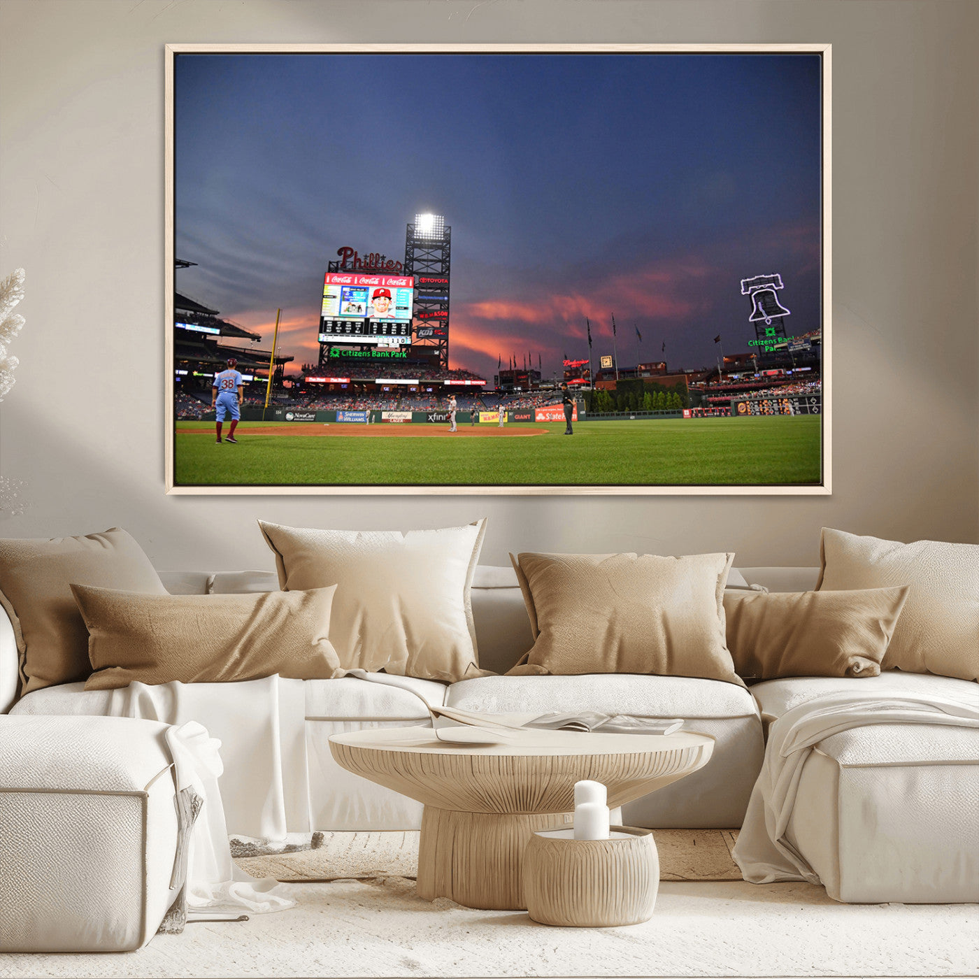 22594-MGV-CV-36X24-Philadelphia Phillies Baseball Print - Philadelphia Citizens Bank Park Stadium Wall Art, Phillies