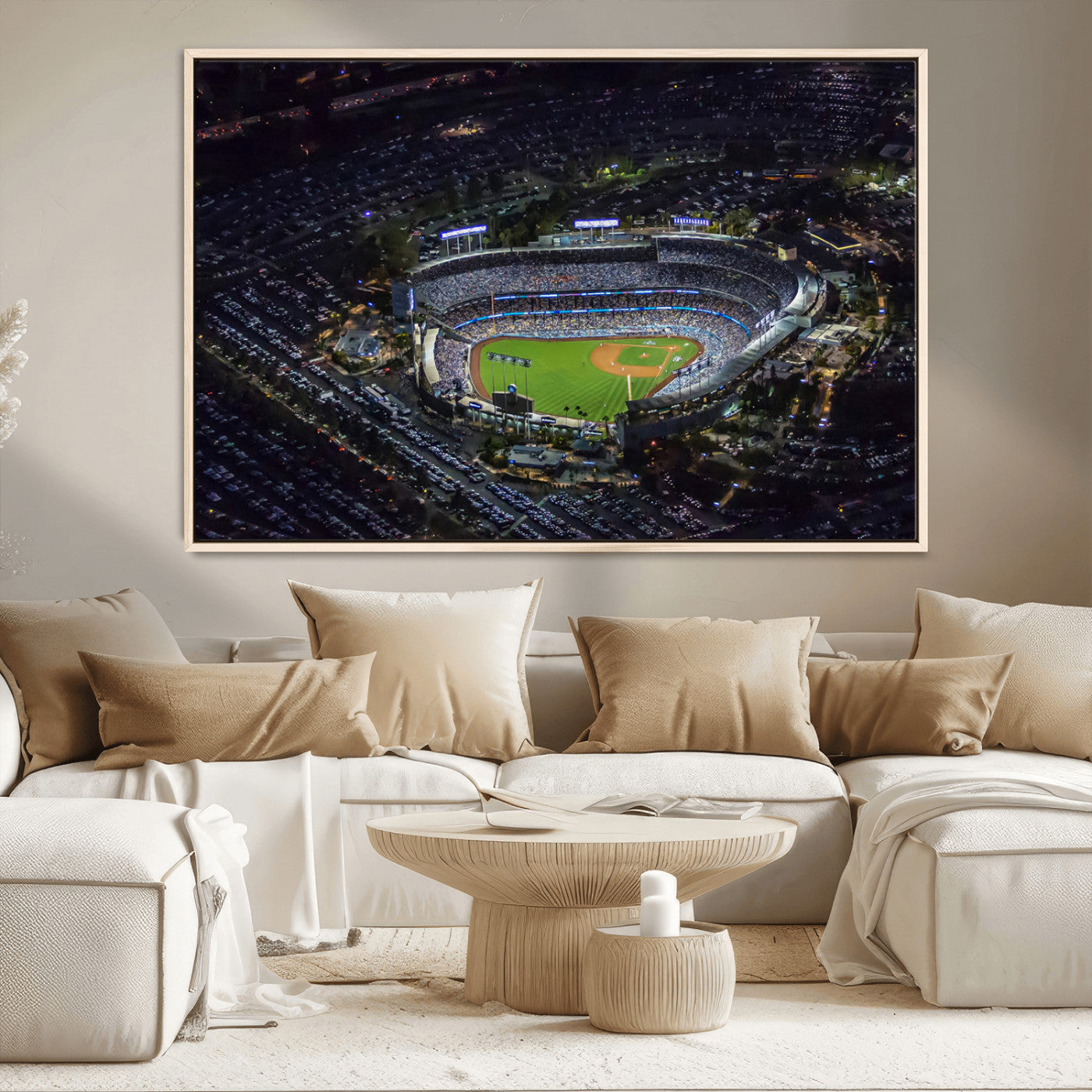 20932-MGV-CV-36X24-Los Angeles Dodgers Dodger Stadium Wall Art Canvas Print - MLB Baseball Stadium
