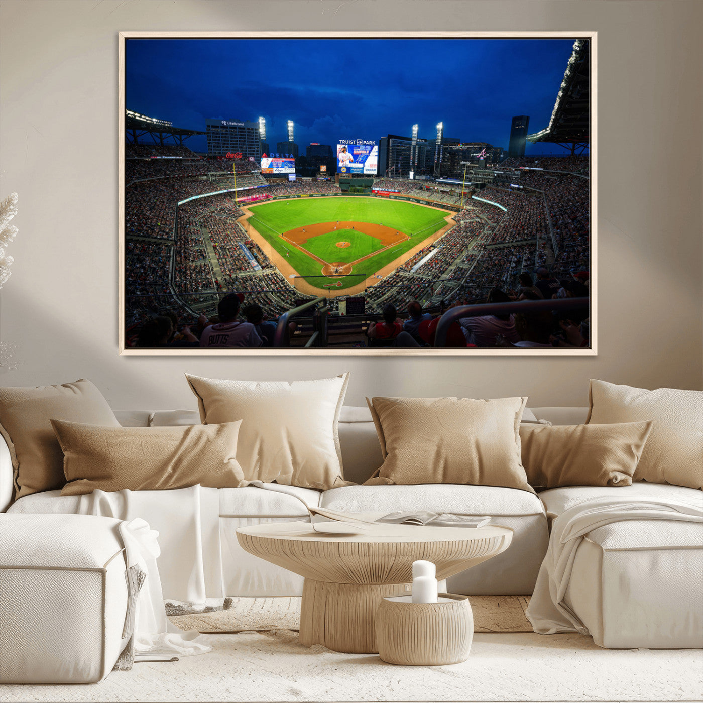 88590-MGV-CV-36X24-Truist Park Night Game Canvas Art - Atlanta Braves Stadium Wall Art Canvas