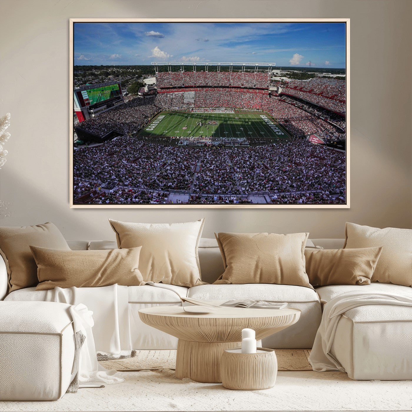 83382-MGV-CV-36X24-South Carolina Gamecocks Football Team Print - Columbia Williams-Brice Stadium Wall Art Canvas Print