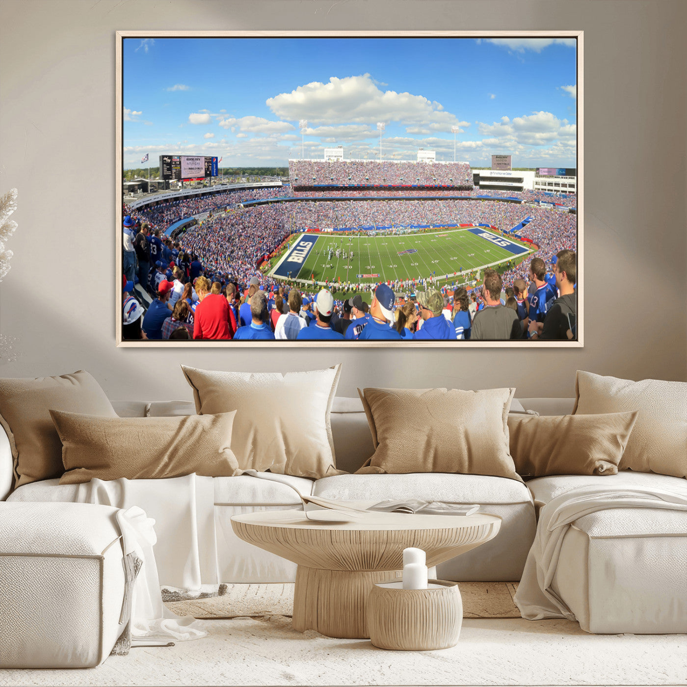 35302-MGV-CV-36X24-Buffalo Bills NFL Football Team Print - Buffalo Highmark Stadium Wall Art Canvas Print