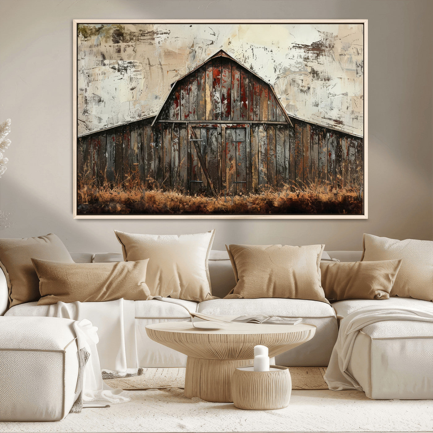 -Rustic Barn Wall Art | Farmhouse Wall Decor Canvas Print | Ready to Hang Barn Decor for Cabin or