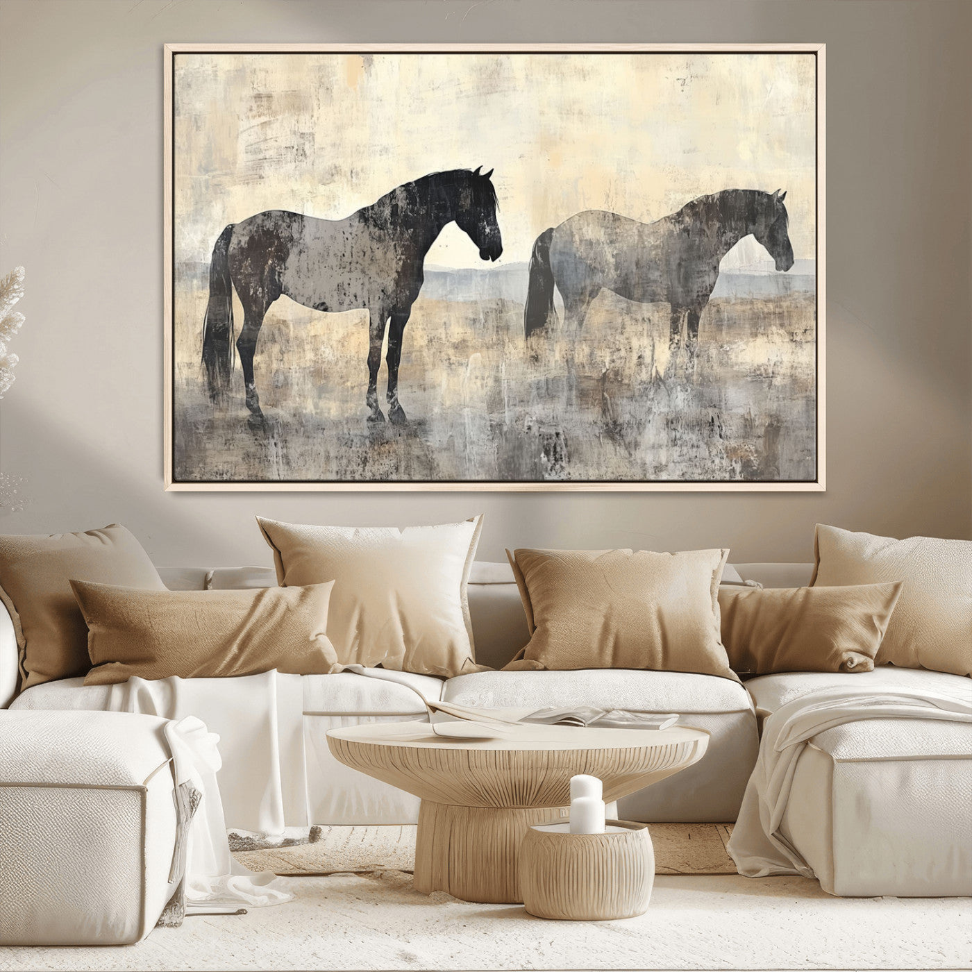 -Vintage Horses Wall Art Canvas Print