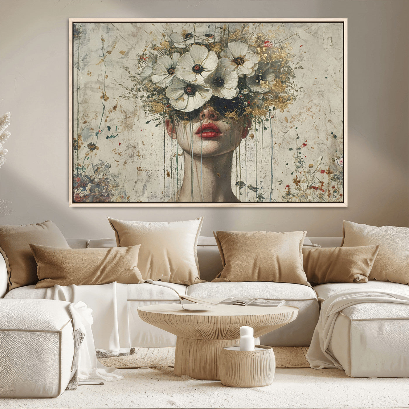 72759-MGV-CV-36X24-Abstract Floral Women Patel Wall Art Canvas Print
