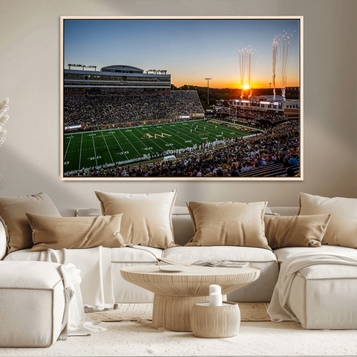 29253-MGV-CV-36X24-Demon Deacons Football Team Print Canvas- Winston-Salem Allegacy Federal Credit Union Stadium Wall