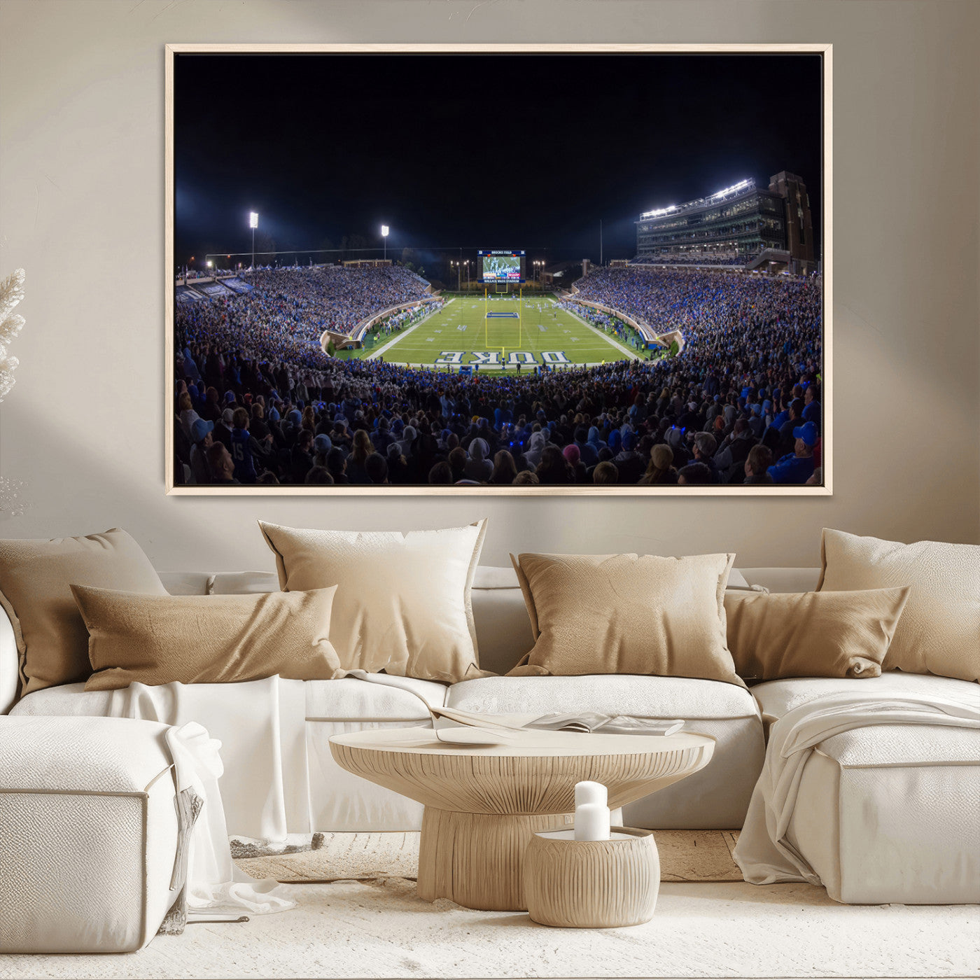 21070-MGV-CV-36X24-Duke University Blue Devils Football Team Print - Durham Wallace Wade Stadium Wall Art Canvas Print