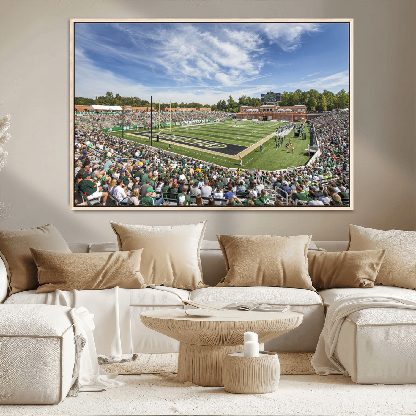 67799-MGV-CV-36X24-University of Charlotte 49ers Football Team Print - Charlotte Jerry Richardson Stadium Canvas Print