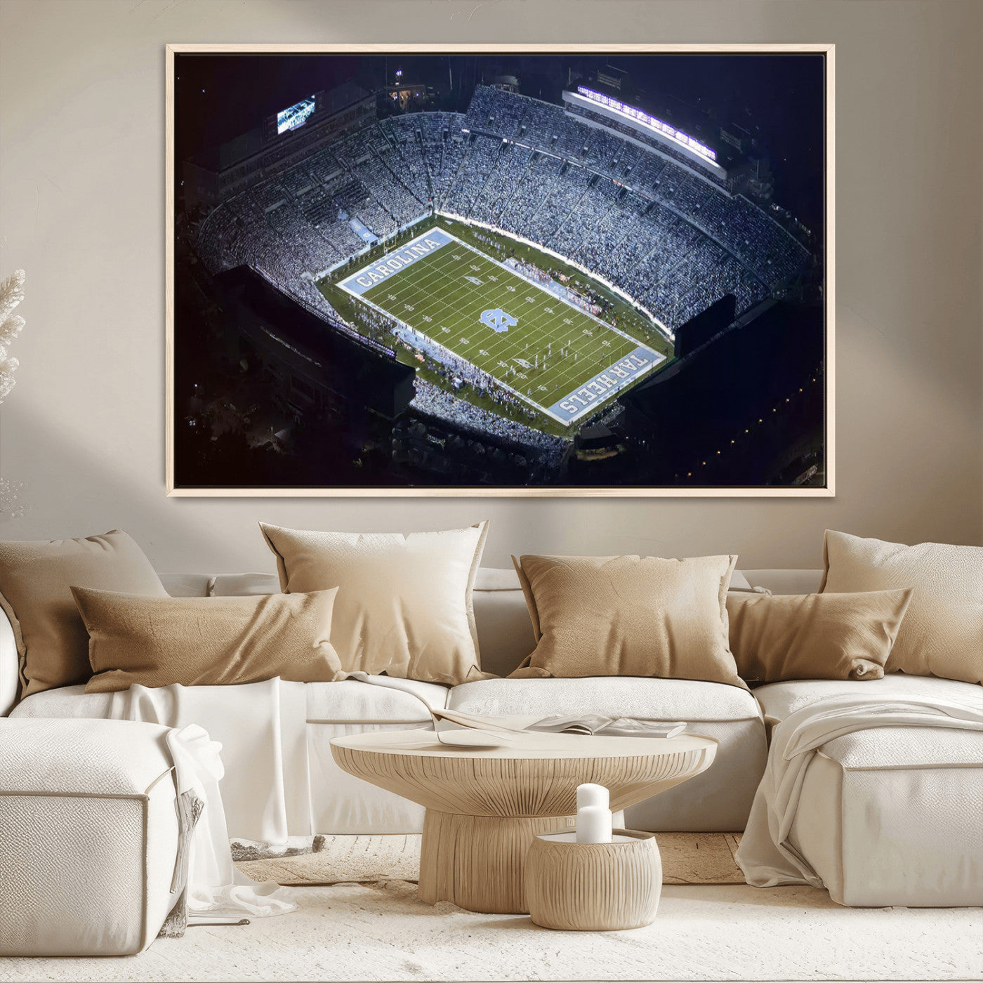 88375-MGV-CV-36X24-University of North Carolina Tar Heels Football Team Print - Chapel Hill Kenan Memorial Stadium