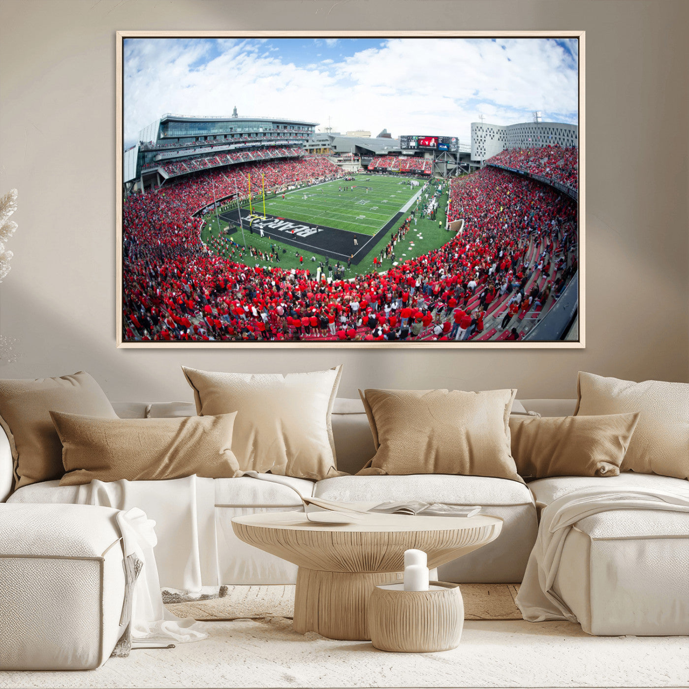 54070-MGV-CV-36X24-Cincinnati Bearcats Football Team Print - Nippert Stadium Wall Art Canvas Print