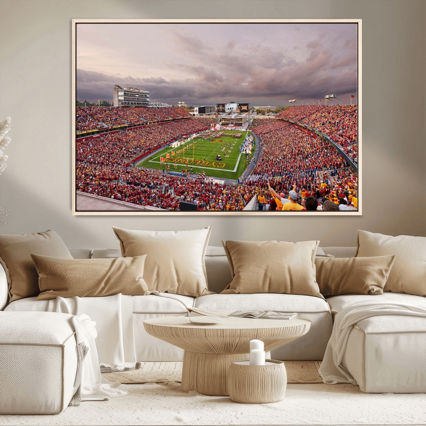 50373-MGV-CV-36X24-Iowa State University Cyclones Football Team Print - Ames Jack Trice Stadium Wall Art Canvas Print
