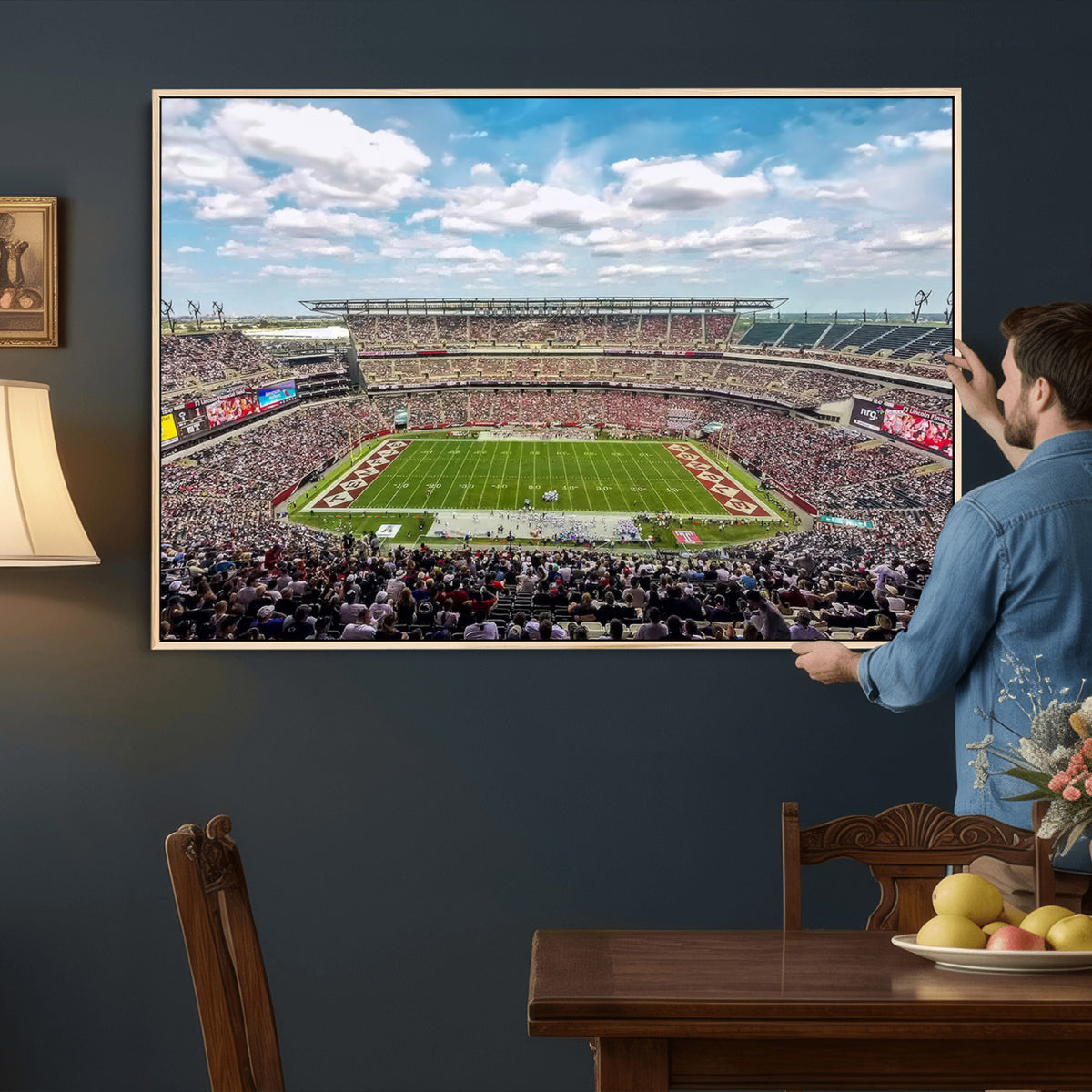 29243-PAN-FL-20X10 - The Temple University Owls Athletics Team Print - Philadelphia Lincoln Financial Field Stadium Wall