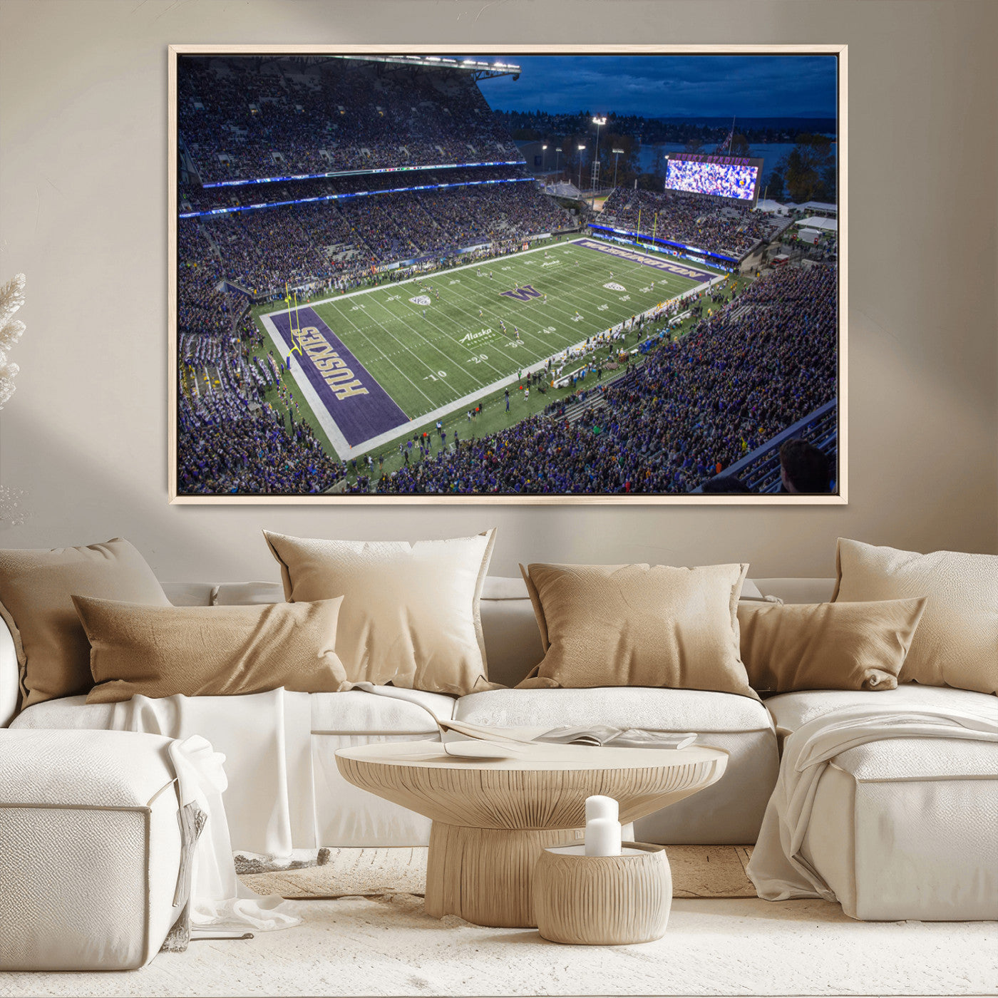 -The University of Washington Huskies Football Team Print - Seattle Husky Stadium Wall Art Canvas