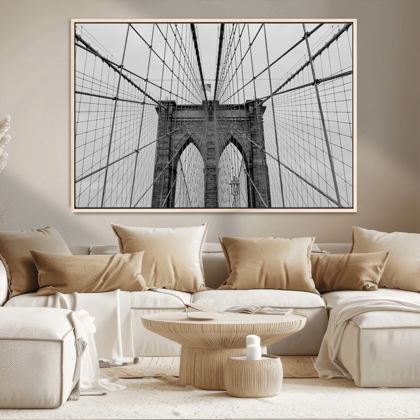 -Large Brooklyn Bridge Wall Art Canvas Print