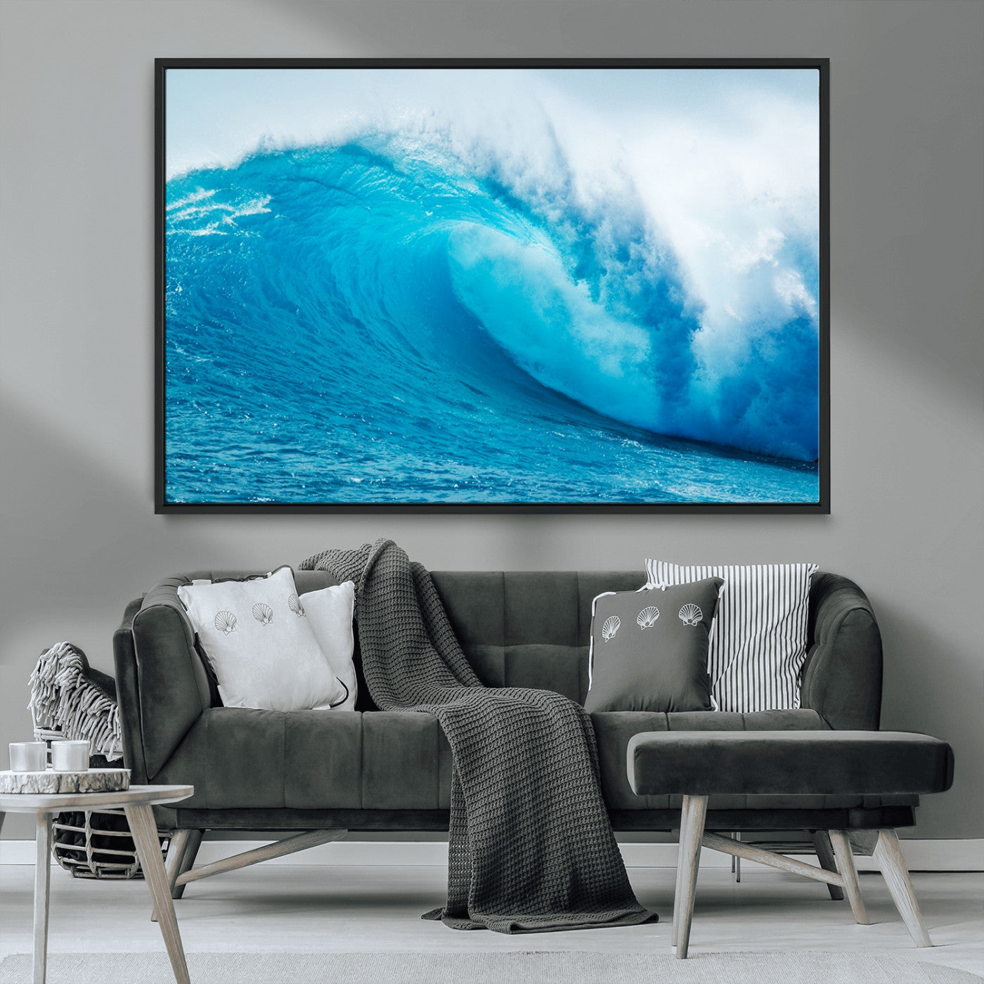 13117-MGV-CV-36X24-Big Ocean Surfing Wave Wall Art Canvas Print