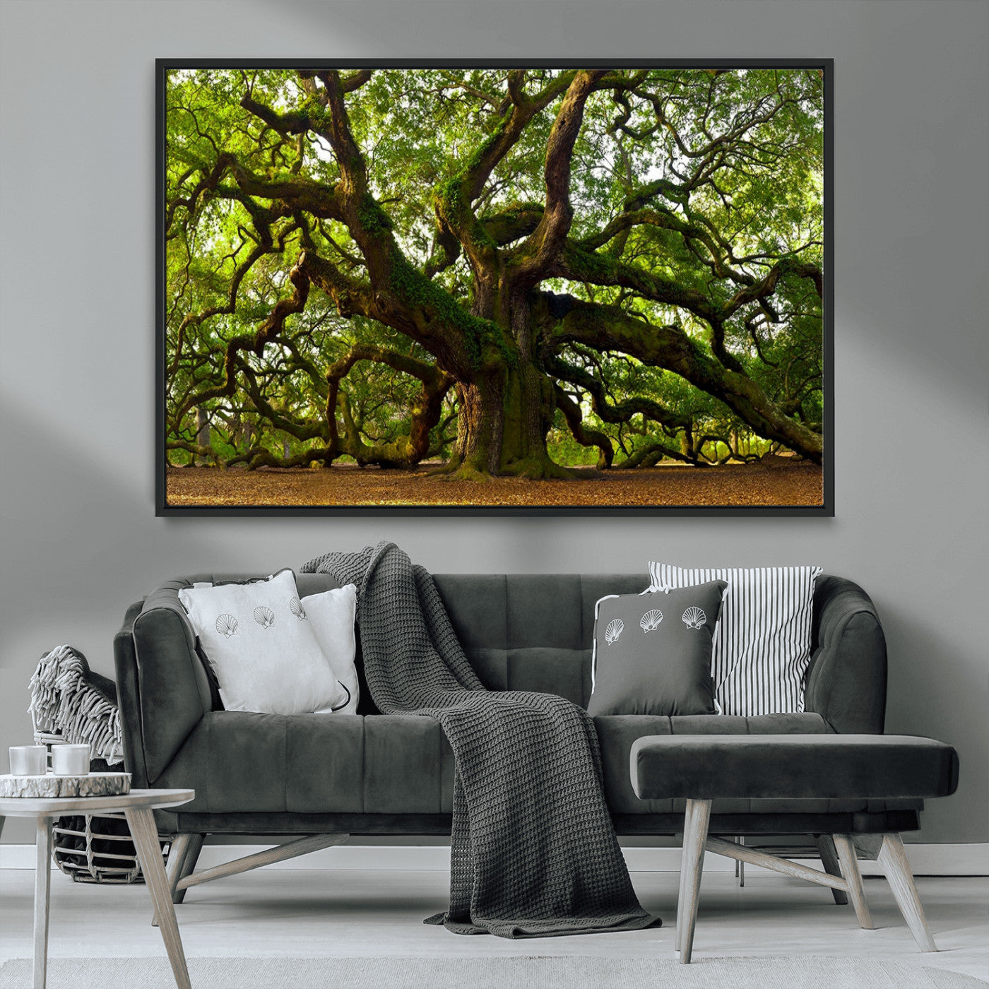 29407-MGV-CV-36X24-Angel Oak Tree Wall Art Canvas Print | Forest Tree Nature Photography Print on Canvas | Large