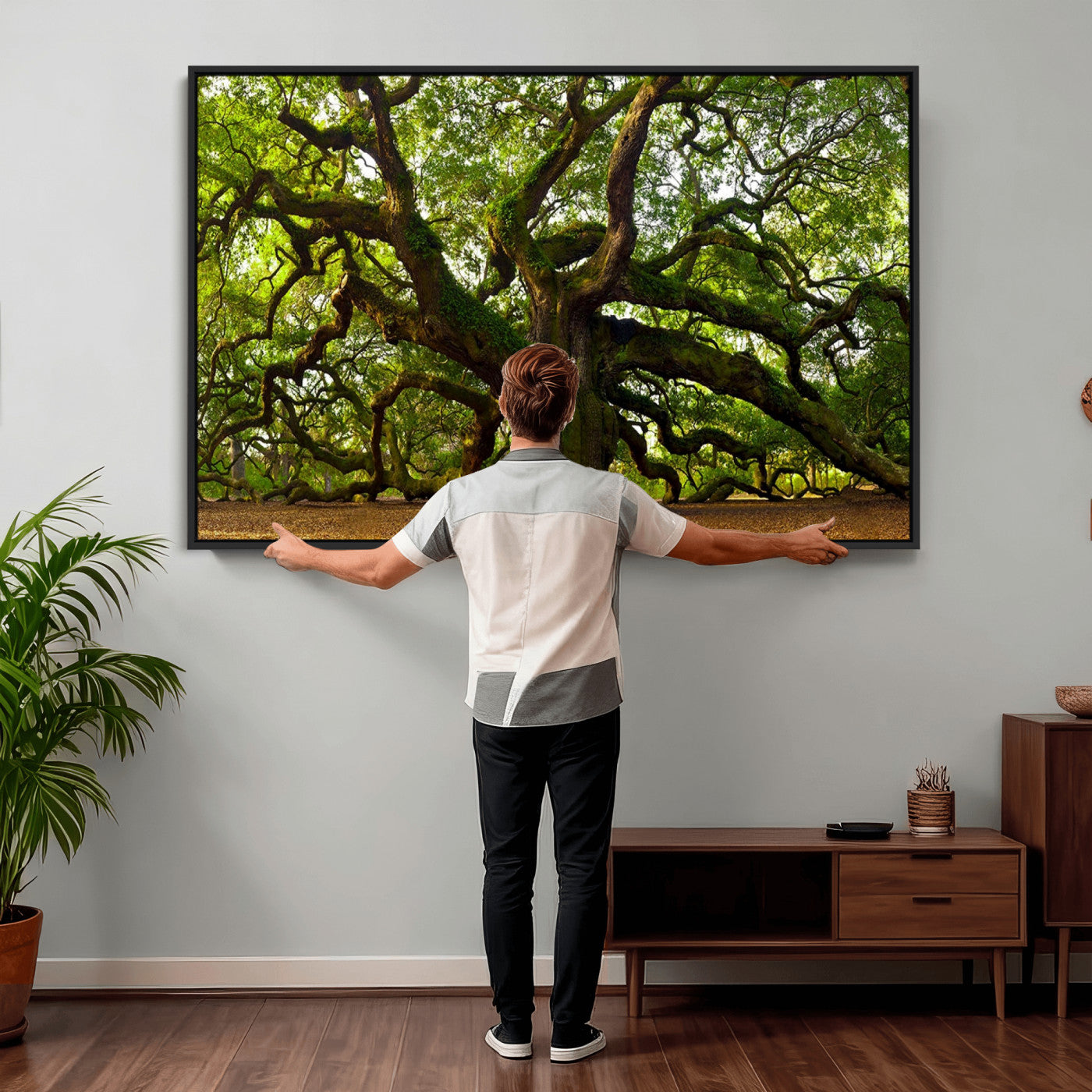 29407-MGV-CV-36X24 - Angel Oak Tree Wall Art Canvas Print | Large Forest Tree Nature Photography Print on Canvas