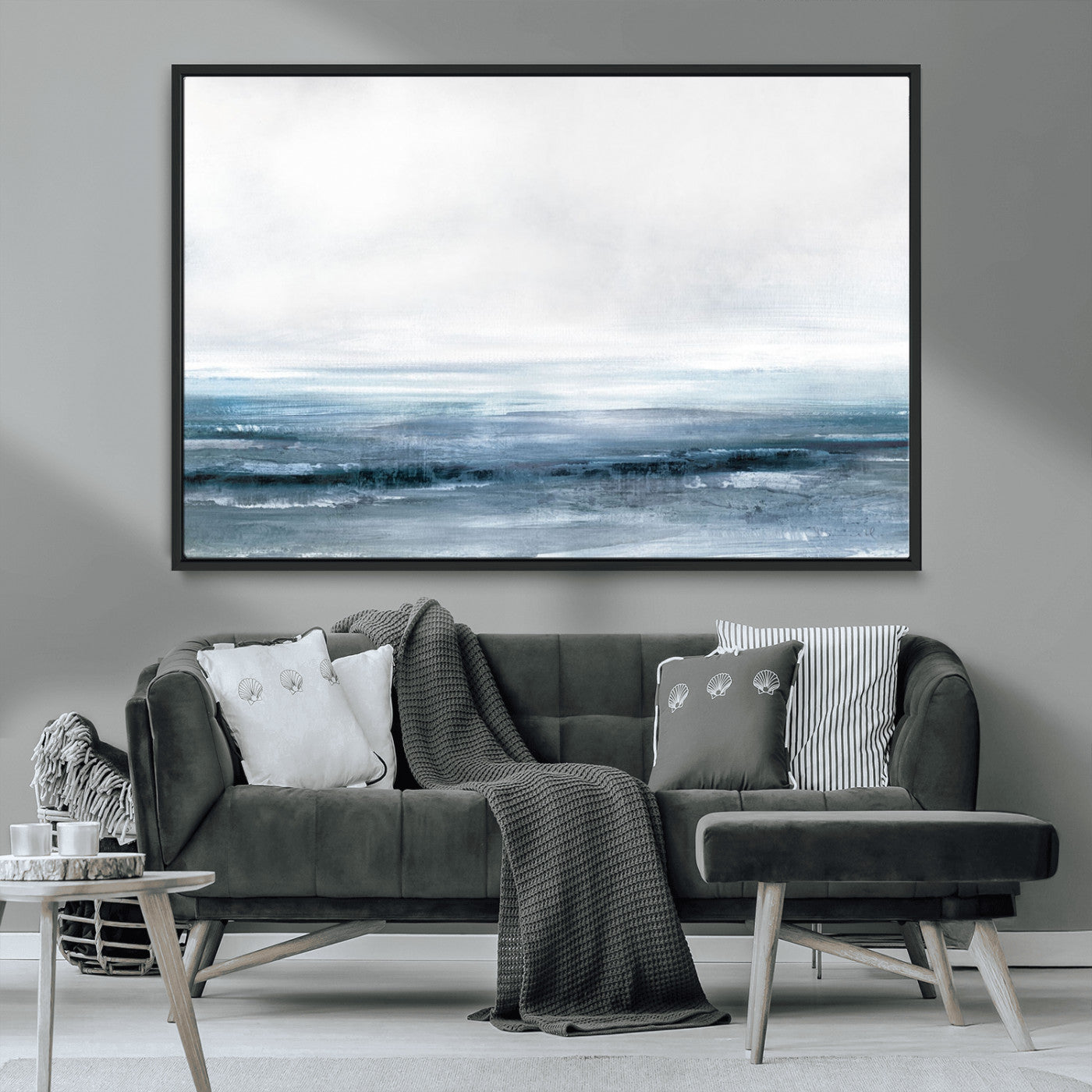 65702-MGV-CV-36X24-Blue Ocean Abstract Artwork Wall Art Canvas Print