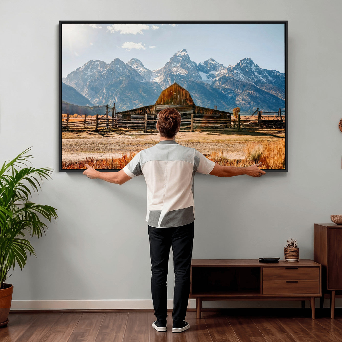 26513-MGV-CV-36X24 - Vintage Old Barn Field Wall Art Canvas Print for Farmhouse Decor - Rustic Barn Wall Art Canvas Print