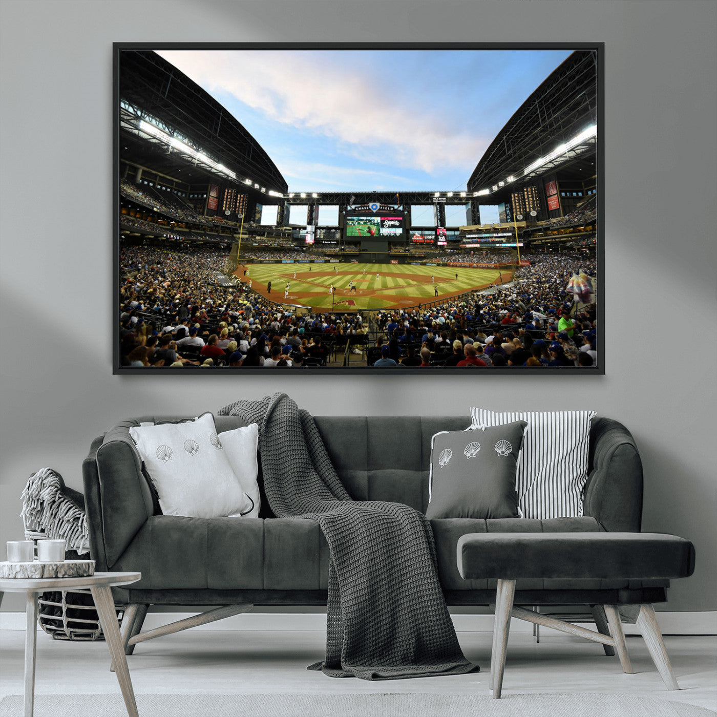 92672-MGV-CV-36X24-Arizona Diamondbacks Team Print - Phoenix Chase Field Stadium Wall Art Canvas Print
