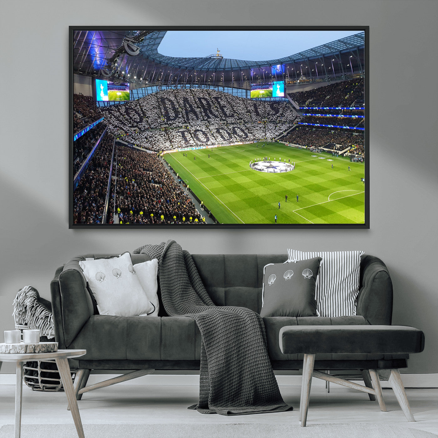 -Tottenham Hotspur Stadium Canvas Print, Match Day Triple Canvas Wall Art - Premier League Football