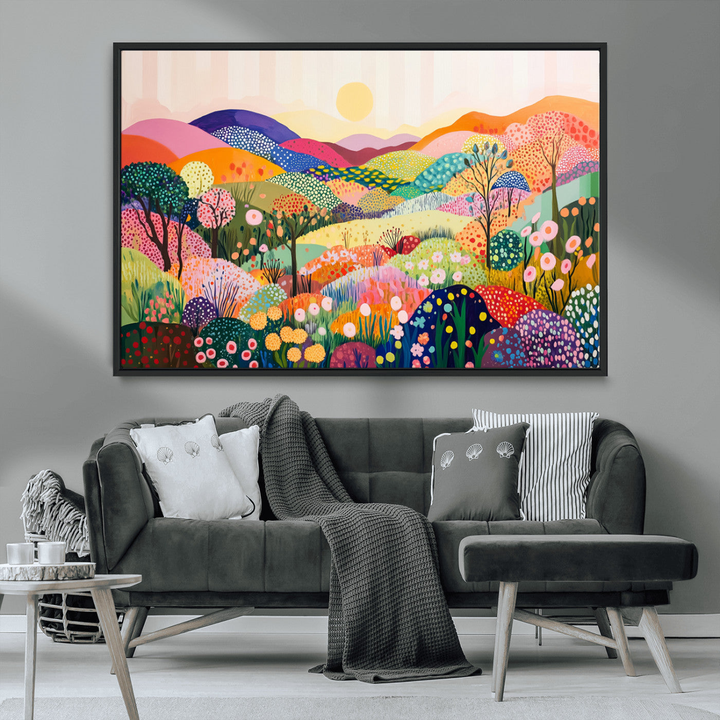 63198-MGV-CV-36X24-Yayoi Kusama 1986 Wall Art Print – Yayoi Kusama Wabi Sabi Japanese Wall Art Print - Vibrant Abstract