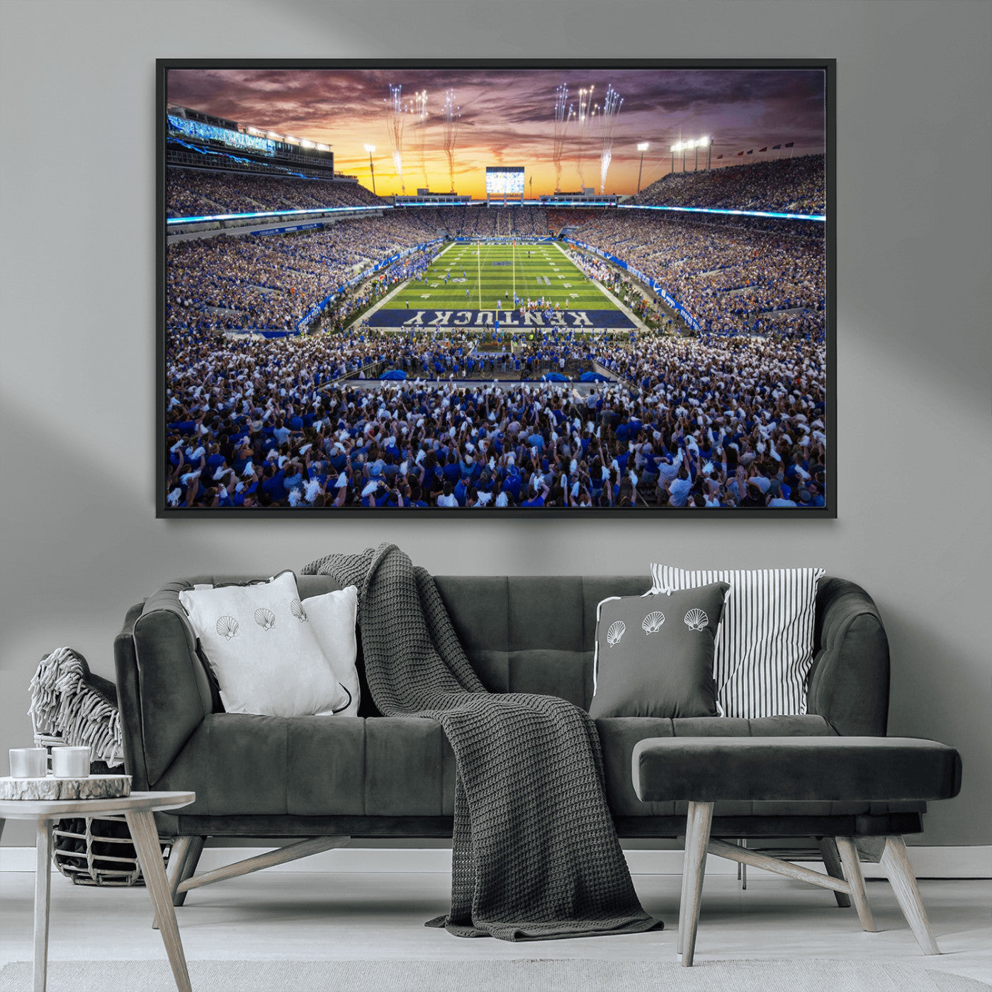 78524-MGV-CV-36X24-Kroger Field Wall Art Print - Kentucky Stadium Wall Art Print - Sunset Football Stadium Wall Decor -