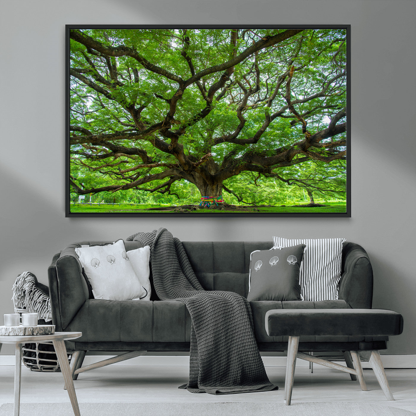 16118389-MGV-CV-36X24-Oak Tree Wall Art Print, Forest Canvas Wall Art for Home and Office, Framed Angel Oak Tree Canvas