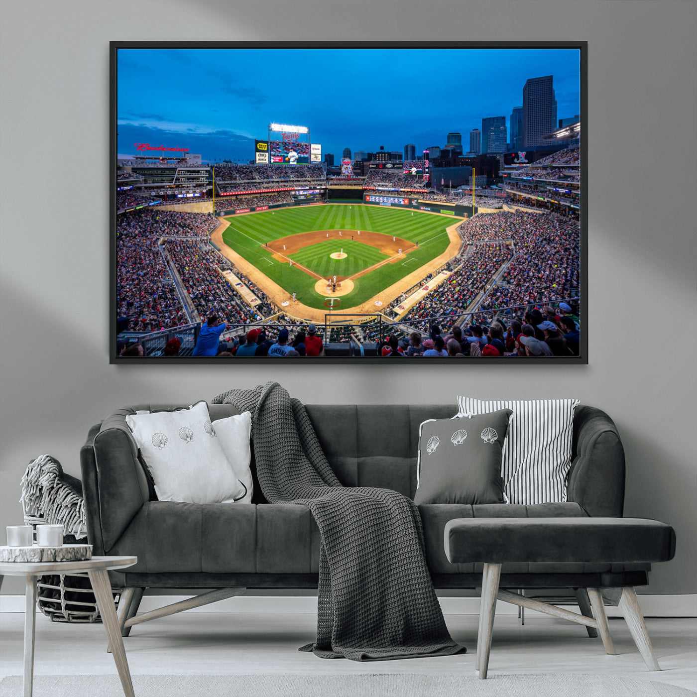 -Target Field Stadium Wall Art Canvas Print – Minnesota Twins Baseball Team Iconic Ballpark Scene for home, office