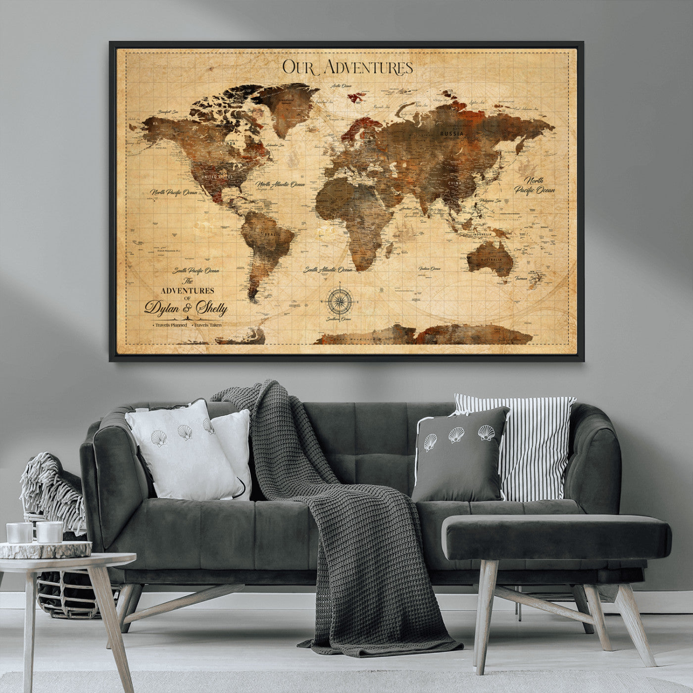 -Pastel Ocean Wall Art Canvas Print, Framed Soft Sunset Art Picture Print, Calm Sea Perfect