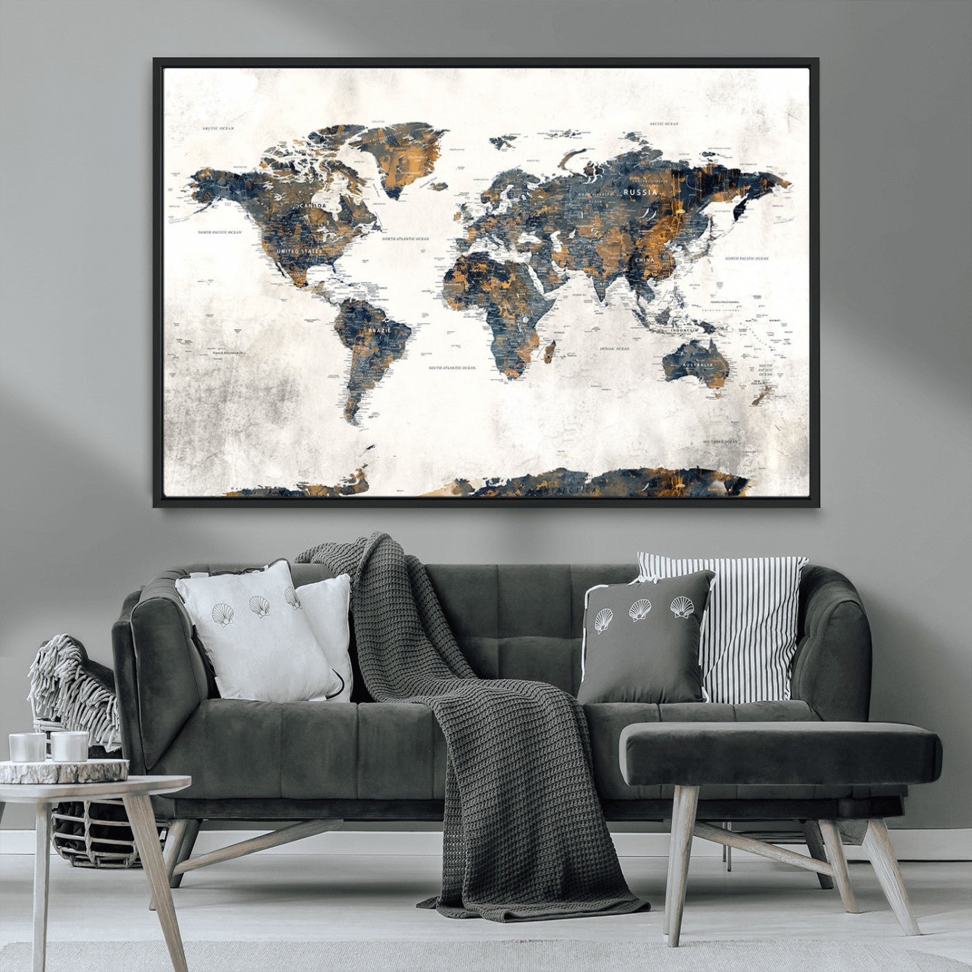 84230696-MGV-CV-36X24-Vintage World Map Earth Cartography Travel Explore Globe Adventure Discover Continents Oceans Countries Borders Historic Wall Art Canvas Print
