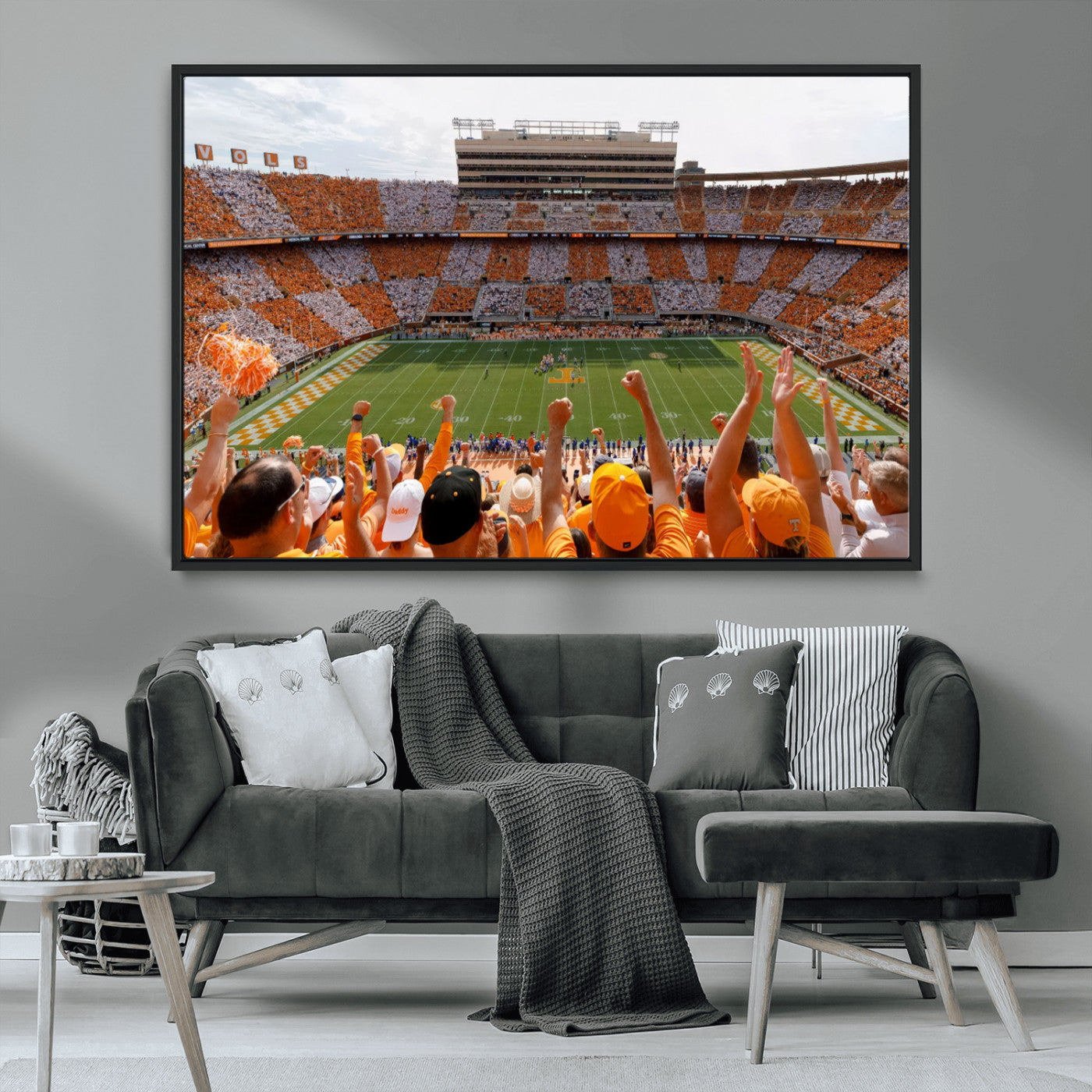76011417-MGV-FC-36X24-Tennessee Neyland Stadium Wall Art Print, Sports Arena Canvas Wall Art, Panoramic Stadium Canvas Print, Modern Athletic Field Art Printing